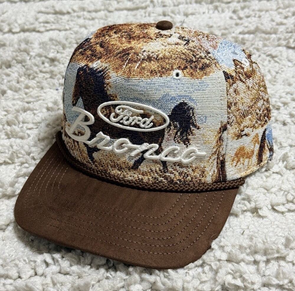 FORD SVT NEW RARE Bronco Horse Embroidered Tapestry Strapback Hat Official